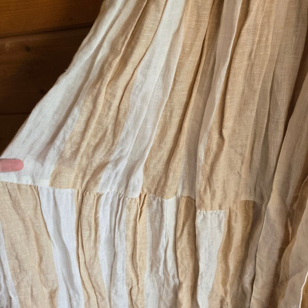 Laude The Label x Madewell Dress Organic Linen Tiered Maxi Tulum Stripe L Boho - Picture 6 of 8